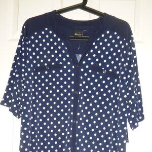 Elie McCarthy- Women’s Polka Dot Navy Blue Blouse